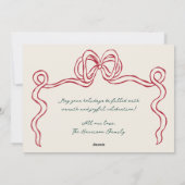 Handgezeichneter roter und grüner Rahmen Feiertagskarte (Rückseite)