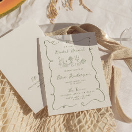 Handgezeichneter Sage Bridal Brunch Einladung