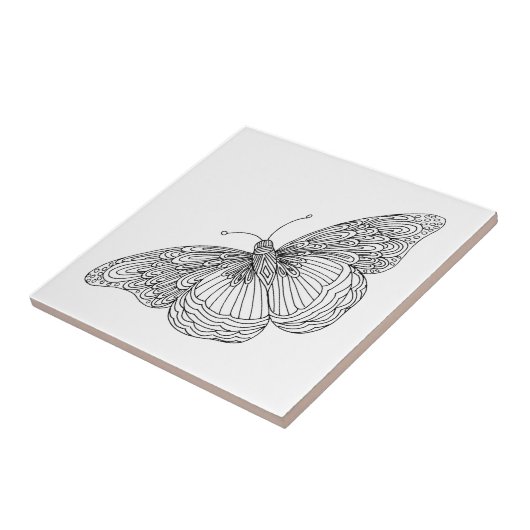 Handgezeichneter Schmetterling Fliese (Seite)