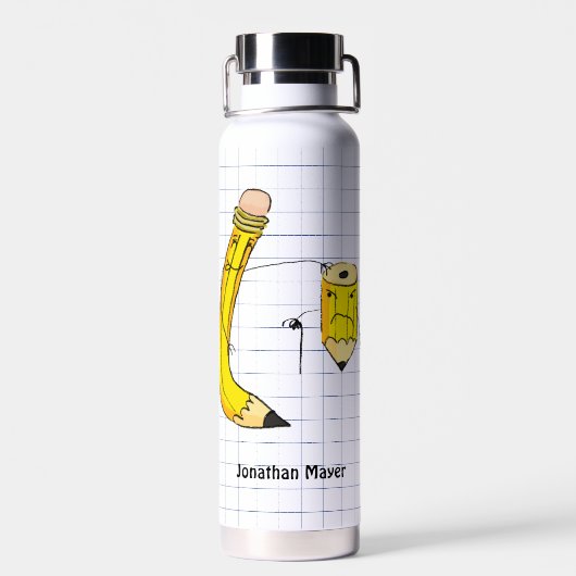 Handgezeichneter Schulgebrauch Trinkflasche (Rückseite)