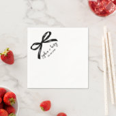 Handgezeichneter schwarzer Bow Simple Cocktail Hoc Serviette (Beispiel)