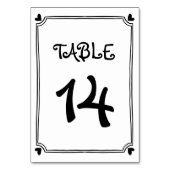 Handgezeichneter schwarzer, weißer Kritzelkreifer Tischnummer (Rückseite)