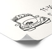 Handgezeichneter Scribbl Retro Hochzeitzeitstil Poster (Ecke)