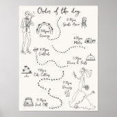 Handgezeichneter Scribbl Retro Hochzeitzeitstil Poster (Vorne)