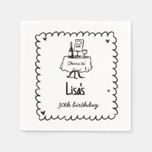 Handgezeichneter Scribble-Cocktail 30., 40. Geburt