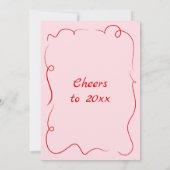 Handgezeichneter Silvester Party Einladung Rosa (Rückseite)