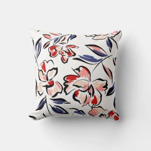 Handgezeichneter sommerlicher floraler Hintergrund Kissen