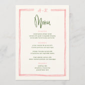 Handgezeichneter Spaß Farbenfroh Rosa und grünes F Menükarte (Vorderseite)