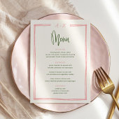 Handgezeichneter Spaß Farbenfroh Rosa und grünes F Menükarte