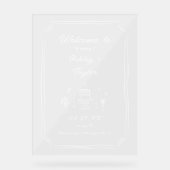 Handgezeichneter Spaß Hochzeitsakryllische Begrüßu Acrylschild (Vorderseite)