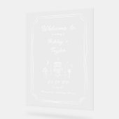 Handgezeichneter Spaß Hochzeitsakryllische Begrüßu Acrylschild (Winkel)