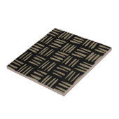 Handgezeichneter Stamm Inspiriert Schwarz und Tan Fliese (Seite)