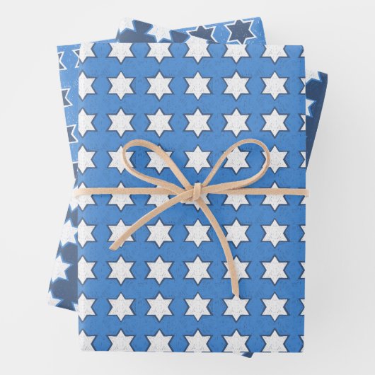 Handgezeichneter Star des David Hanukkah-Set Geschenkpapier Set (Beispiel)