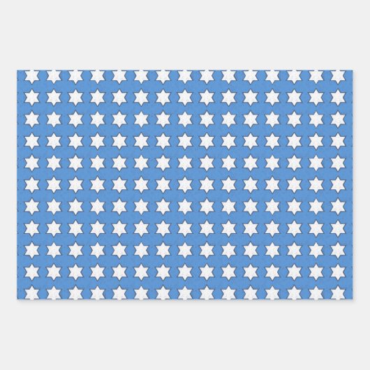 Handgezeichneter Star des David Hanukkah-Set Geschenkpapier Set (Vorderseite)