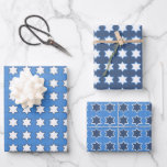 Handgezeichneter Star des David Hanukkah-Set Geschenkpapier Set<br><div class="desc">Dieses einfache Geschenkpackungs-Set präsentiert den Star of David in Blau-Weiß-Variationen.</div>