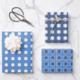 Handgezeichneter Star des David Hanukkah-Set Geschenkpapier Set