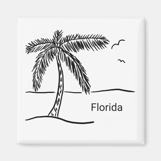 Handgezeichneter Strandmagnet für Florida Magnet (Vorne)