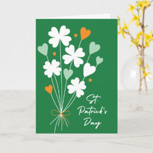 Handgezeichneter Strauß aus Kleeblättern St. Patri Karte