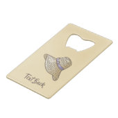 Handgezeichneter Strohhut Beige Geldbeutel Flaschenöffner (Rückseite Schrägansicht)