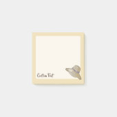Handgezeichneter Strohhut Beige Post-it Klebezettel (Vorderseite)