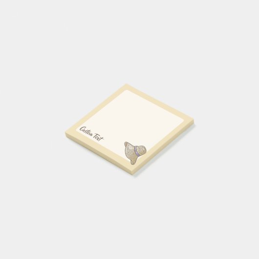 Handgezeichneter Strohhut Beige Post-it Klebezettel (angewinkelt)