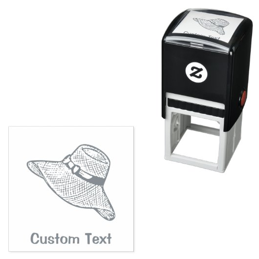 Handgezeichneter Strohhut Permastempel (Beispiel)