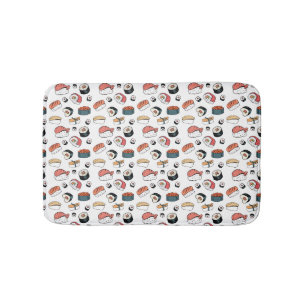 Handgezeichneter Sushi-Mix Badematte