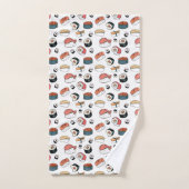 Handgezeichneter Sushi-Mix Badhandtuch Set (Handtuch)