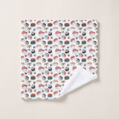 Handgezeichneter Sushi-Mix Badhandtuch Set (Waschlappen)
