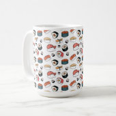 Handgezeichneter Sushi-Mix Kaffeetasse (Vorderseite Links)
