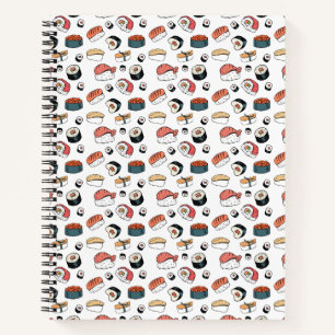 Handgezeichneter Sushi-Mix Notizblock