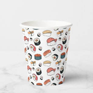 Handgezeichneter Sushi-Mix Pappbecher