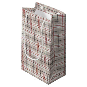 Handgezeichneter Tartan Karierte Beige Streifen Mu Kleine Geschenktüte