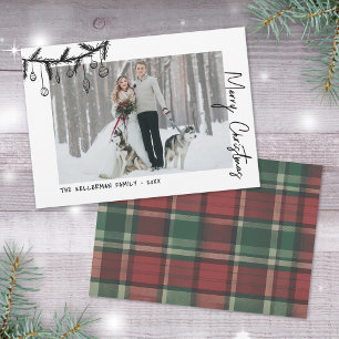 Handgezeichneter Tartan Weihnachtstraum Feiertagskarte