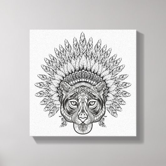 Handgezeichneter Tiger im Stil 6 Leinwanddruck (Vorderseite)