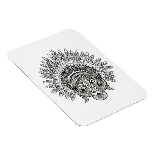 Handgezeichneter Tiger im Stil Magnet (Rechte Seite)