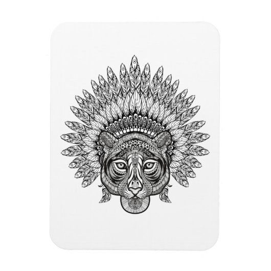 Handgezeichneter Tiger im Stil Magnet (Vertikal)