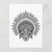 Handgezeichneter Tiger im Stil Postkarte (Vorderseite)