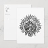 Handgezeichneter Tiger im Stil Postkarte (Vorne/Hinten)