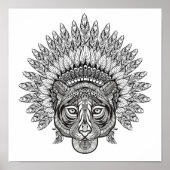 Handgezeichneter Tiger in Stil 2 Poster (Vorne)