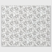 Handgezeichneter Tinte Magnolia Blume Geschenkwrap Geschenkpapier (Flach)