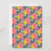 Handgezeichneter tropischer Aloha Floral Geburtsta Einladung (Rückseite)