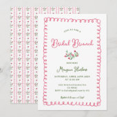 Handgezeichneter Vintager Blumenbrunch Einladung (Vorne/Hinten)