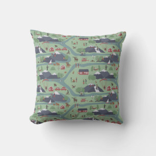 Handgezeichneter Wald Natur Sport Wildtiere Kissen