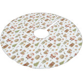 Handgezeichneter Waldtier-Weihnachtsbaum-Unterrock Polyester Weihnachtsbaumdecke (Schrägansicht)