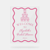 Handgezeichneter Wavy Frame & Champagner Tower Wil Acrylschild (Vorderseite)