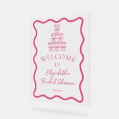 Handgezeichneter Wavy Frame & Champagner Tower Wil Acrylschild (Winkel)