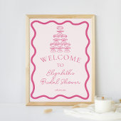 Handgezeichneter Wavy Frame & Champagner Tower Wil Poster