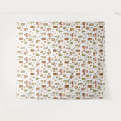 Handgezeichneter Weihnachts-Wald-Teppich Wandteppich (Vorderseite (Horizontal))