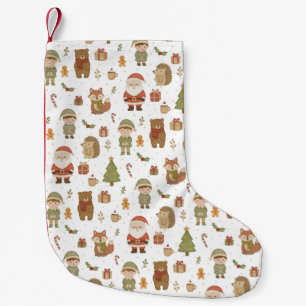 Handgezeichneter Weihnachts-Wald-Weihnachtsstrumpf Kleiner Weihnachtsstrumpf